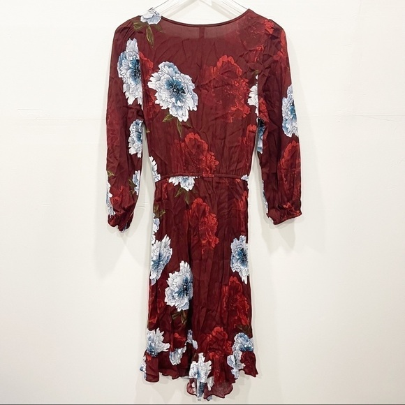 Anthropologie Plenty by Tracy Reese Aleah Floral Print Red Wrap Dress Small - Picture 4 of 9